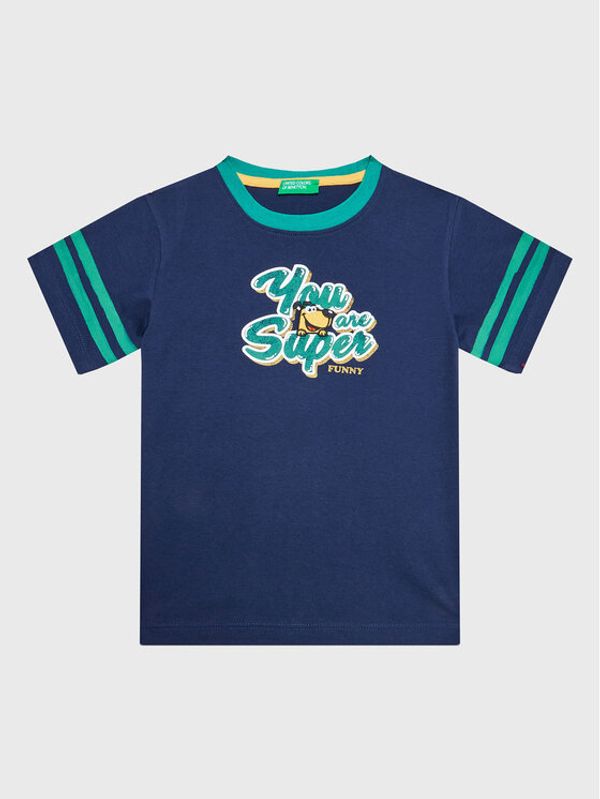 United Colors Of Benetton United Colors Of Benetton Тишърт 3096G108K Тъмносин Regular Fit