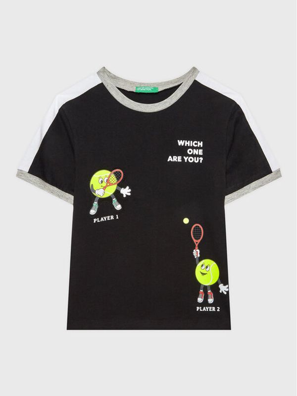 United Colors Of Benetton United Colors Of Benetton Тишърт 3096G108L Черен Regular Fit