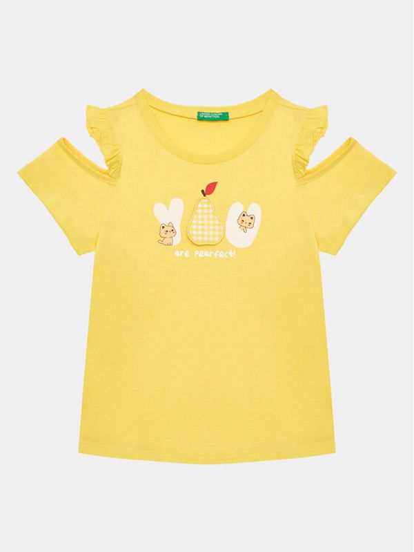 United Colors Of Benetton United Colors Of Benetton Тишърт 3096G108X Жълт Regular Fit