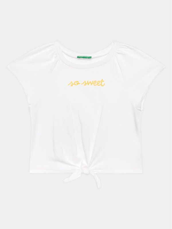 United Colors Of Benetton United Colors Of Benetton Тишърт 3096G108Y Бял Regular Fit