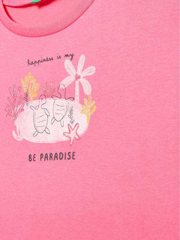 United Colors Of Benetton United Colors Of Benetton Тишърт 3096G1093 Розов Regular Fit