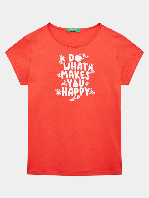 United Colors Of Benetton United Colors Of Benetton Тишърт 3096G1095 Червен Regular Fit