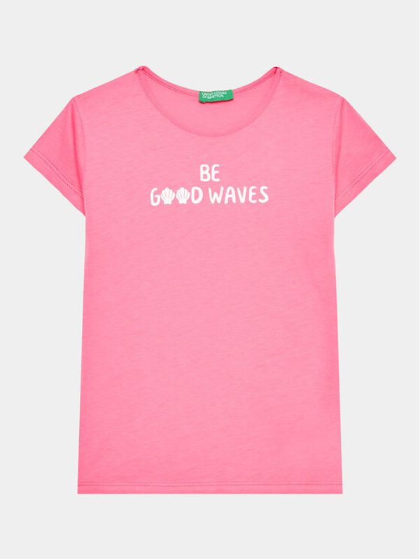 United Colors Of Benetton United Colors Of Benetton Тишърт 3096G1095 Розов Regular Fit