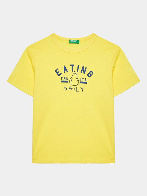 United Colors Of Benetton United Colors Of Benetton Тишърт 3096G109K Жълт Regular Fit