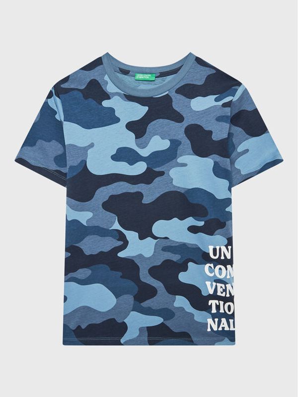 United Colors Of Benetton United Colors Of Benetton Тишърт 31U9C10A4 Син Regular Fit