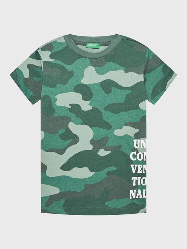 United Colors Of Benetton United Colors Of Benetton Тишърт 31U9C10A4 Зелен Regular Fit