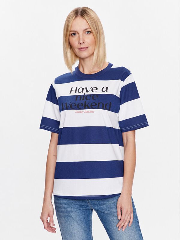 United Colors Of Benetton United Colors Of Benetton Тишърт 35U4D103E Тъмносин Relaxed Fit