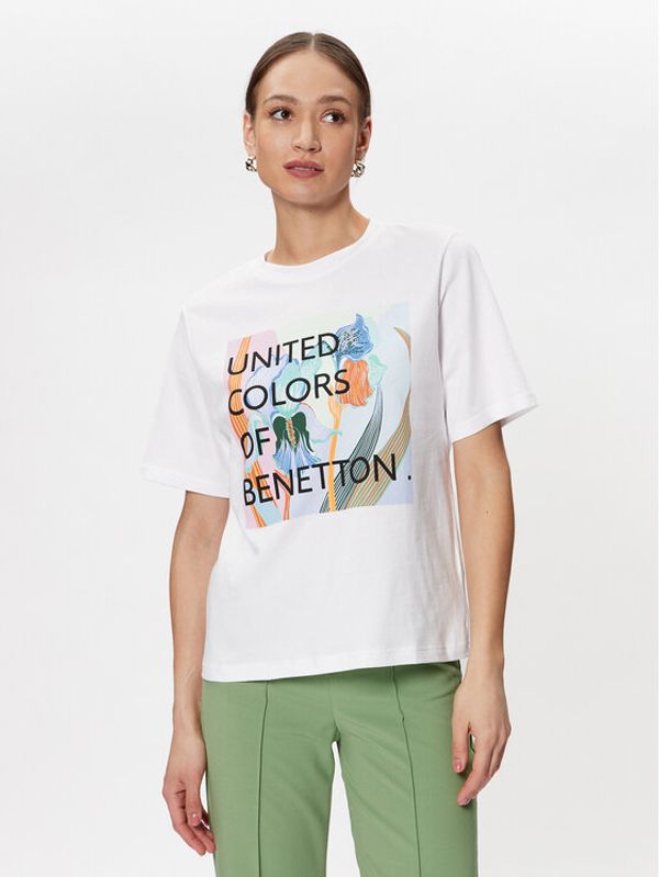 United Colors Of Benetton United Colors Of Benetton Тишърт 3BL0D103K Бял Relaxed Fit