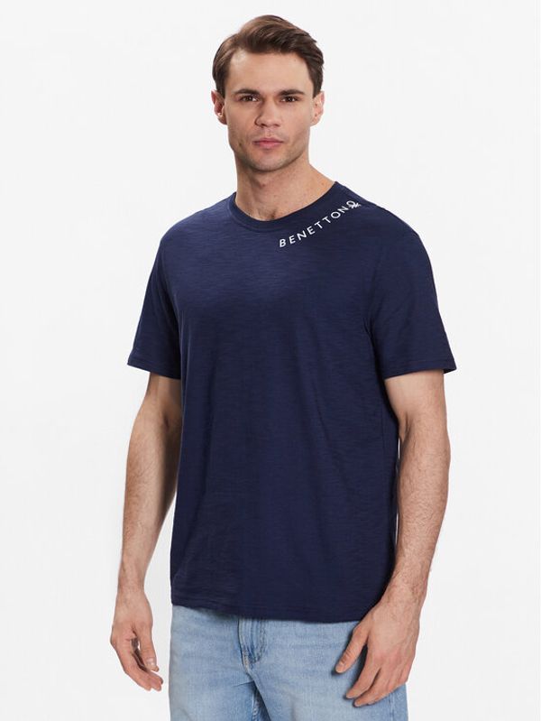 United Colors Of Benetton United Colors Of Benetton Тишърт 3BVX4M011 Тъмносин Regular Fit