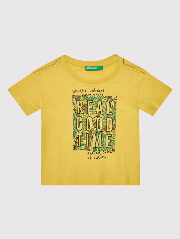 United Colors Of Benetton United Colors Of Benetton Тишърт 3BVXC103R Жълт Regular Fit