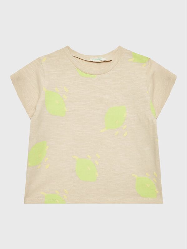 United Colors Of Benetton United Colors Of Benetton Тишърт 3F93A102L Бежов Relaxed Fit