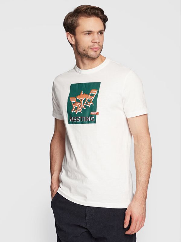 United Colors Of Benetton United Colors Of Benetton Тишърт 3F93U103T Бял Regular Fit