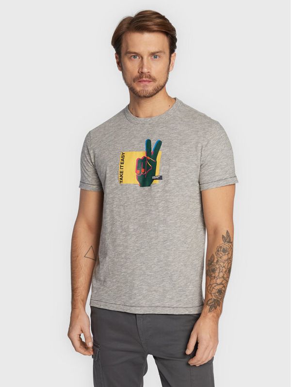 United Colors Of Benetton United Colors Of Benetton Тишърт 3F93U103T Сив Regular Fit