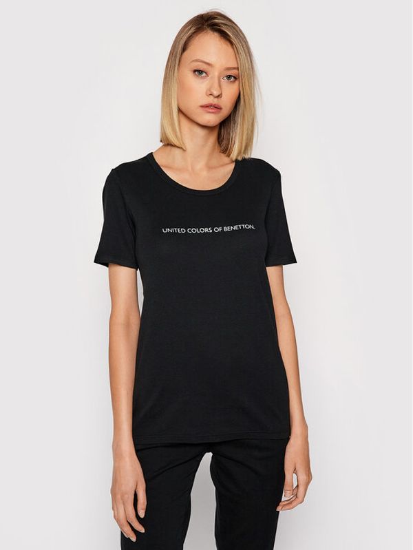 United Colors Of Benetton United Colors Of Benetton Тишърт 3GA2E16A2 Черен Regular Fit