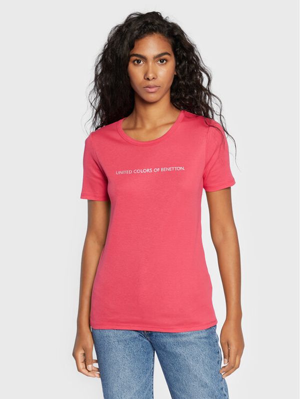 United Colors Of Benetton United Colors Of Benetton Тишърт 3GA2E16A2 Розов Regular Fit