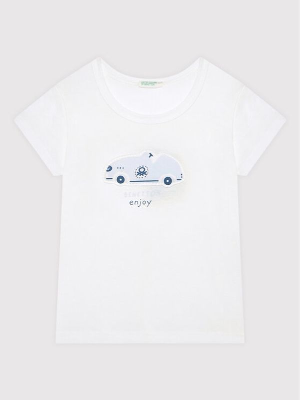 United Colors Of Benetton United Colors Of Benetton Тишърт 3I1XA1007 Бял Regular Fit