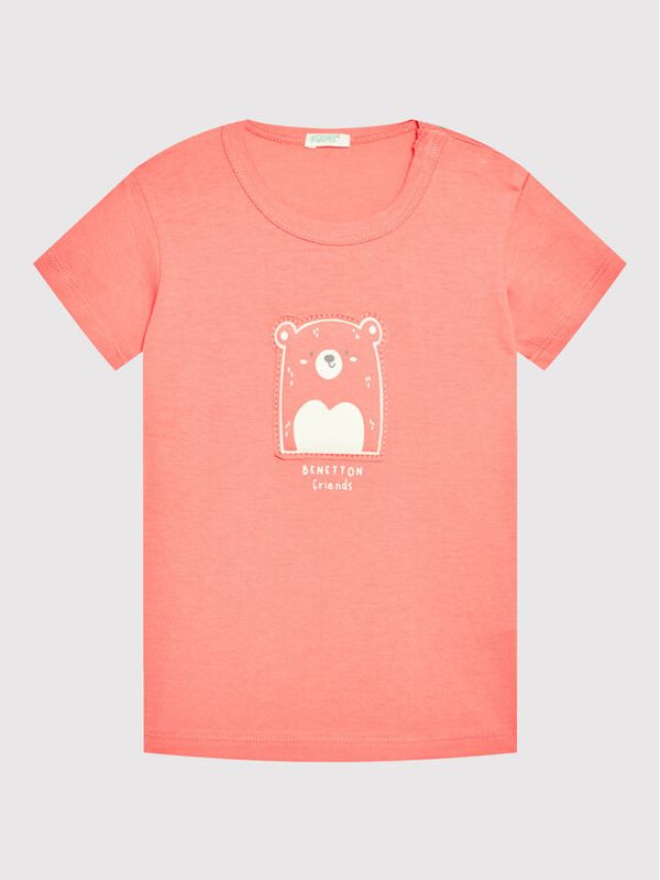 United Colors Of Benetton United Colors Of Benetton Тишърт 3I1XA1007 Розов Regular Fit