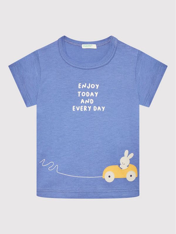 United Colors Of Benetton United Colors Of Benetton Тишърт 3I1XA100A Син Regular Fit