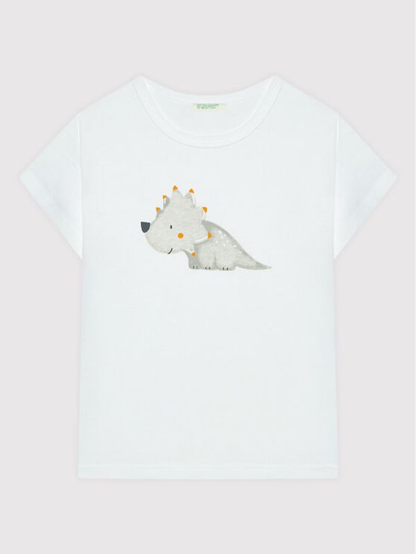 United Colors Of Benetton United Colors Of Benetton Тишърт 3I1XA100E Бял Regular Fit