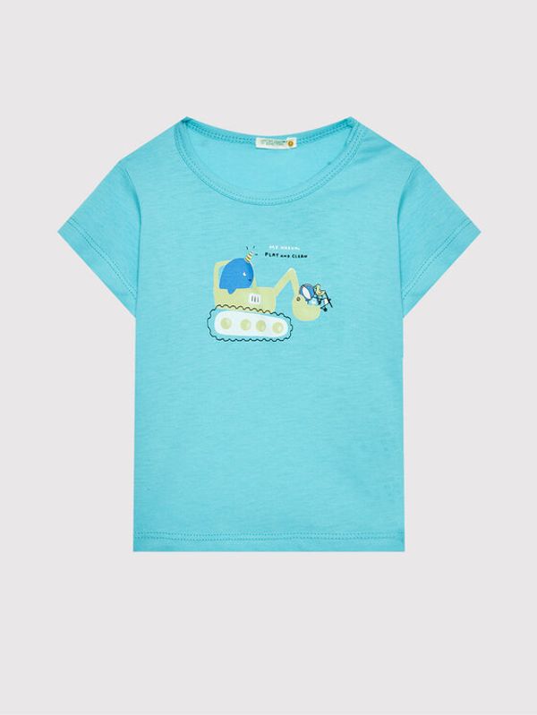 United Colors Of Benetton United Colors Of Benetton Тишърт 3I1XA100P Син Regular Fit