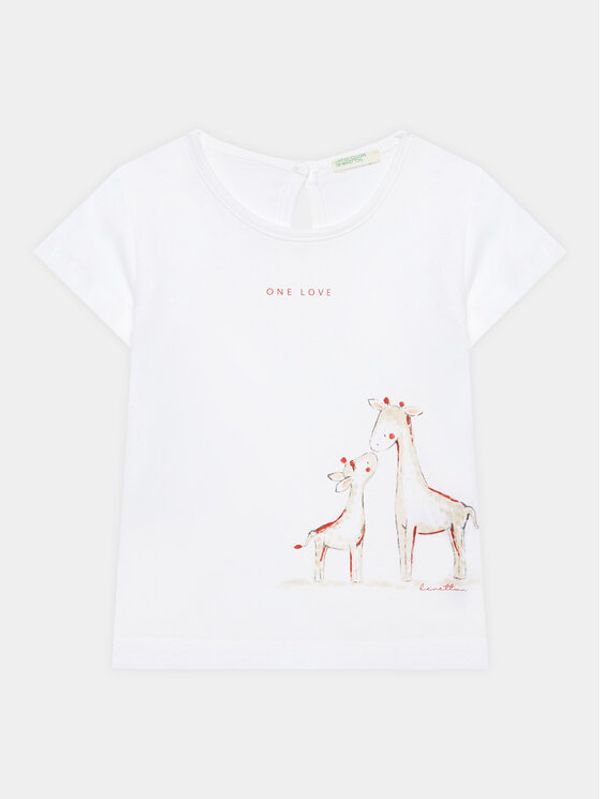 United Colors Of Benetton United Colors Of Benetton Тишърт 3I1XA102U Бял Regular Fit