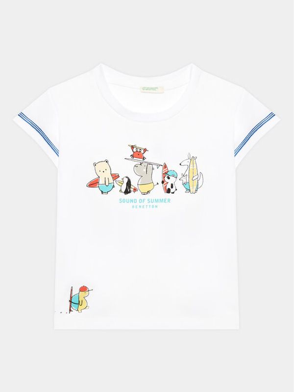 United Colors Of Benetton United Colors Of Benetton Тишърт 3I1XA102Z Бял Regular Fit