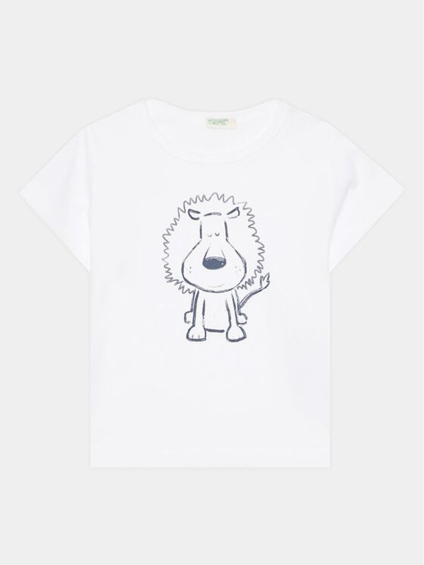 United Colors Of Benetton United Colors Of Benetton Тишърт 3I1XA1030 Бял Regular Fit