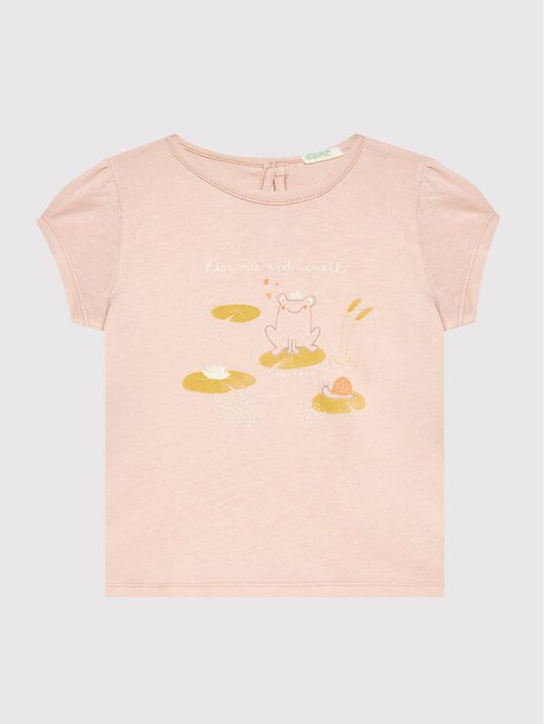 United Colors Of Benetton United Colors Of Benetton Тишърт 3I1XB1006 Розов Regular Fit