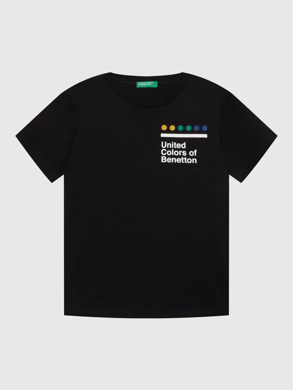 United Colors Of Benetton United Colors Of Benetton Тишърт 3I1XC100Q Черен Regular Fit