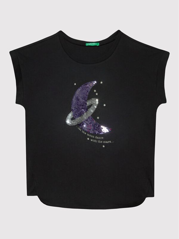 United Colors Of Benetton United Colors Of Benetton Тишърт 3I1XC101K Черен Relaxed Fit