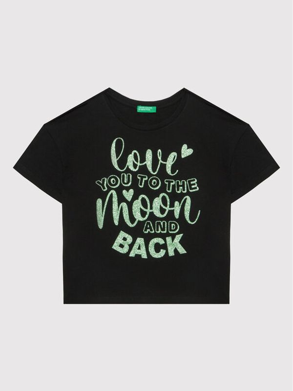 United Colors Of Benetton United Colors Of Benetton Тишърт 3I1XC101L Черен Regular Fit