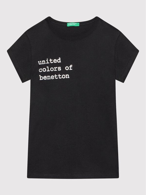 United Colors Of Benetton United Colors Of Benetton Тишърт 3I1XC101Q Черен Regular Fit