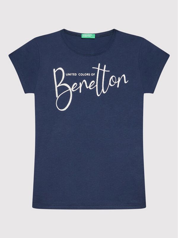 United Colors Of Benetton United Colors Of Benetton Тишърт 3I1XC101Q Тъмносин Regular Fit