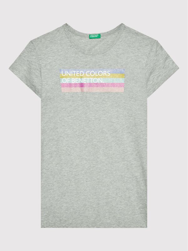 United Colors Of Benetton United Colors Of Benetton Тишърт 3I1XC105O Сив Regular Fit