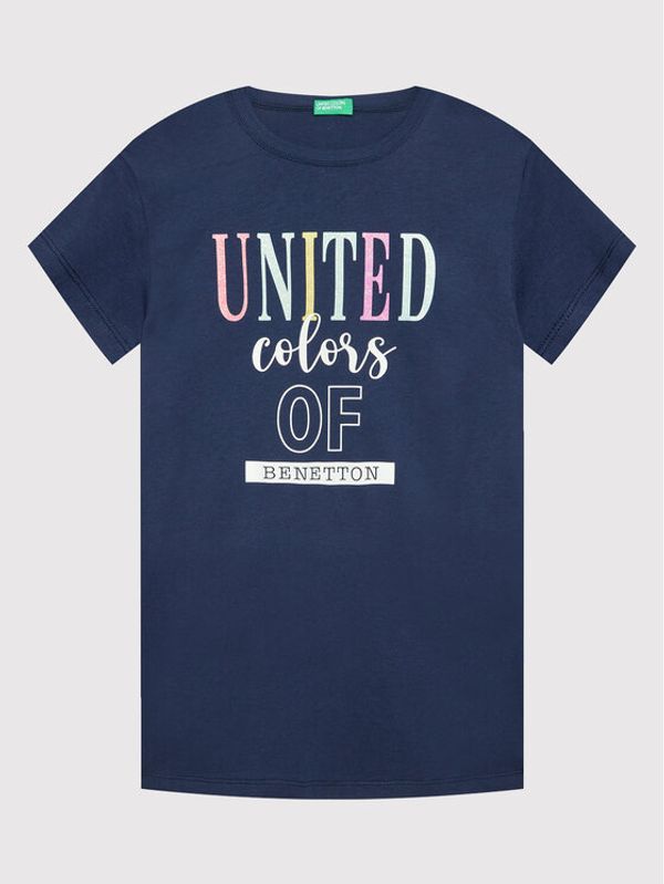 United Colors Of Benetton United Colors Of Benetton Тишърт 3I1XC105O Тъмносин Regular Fit