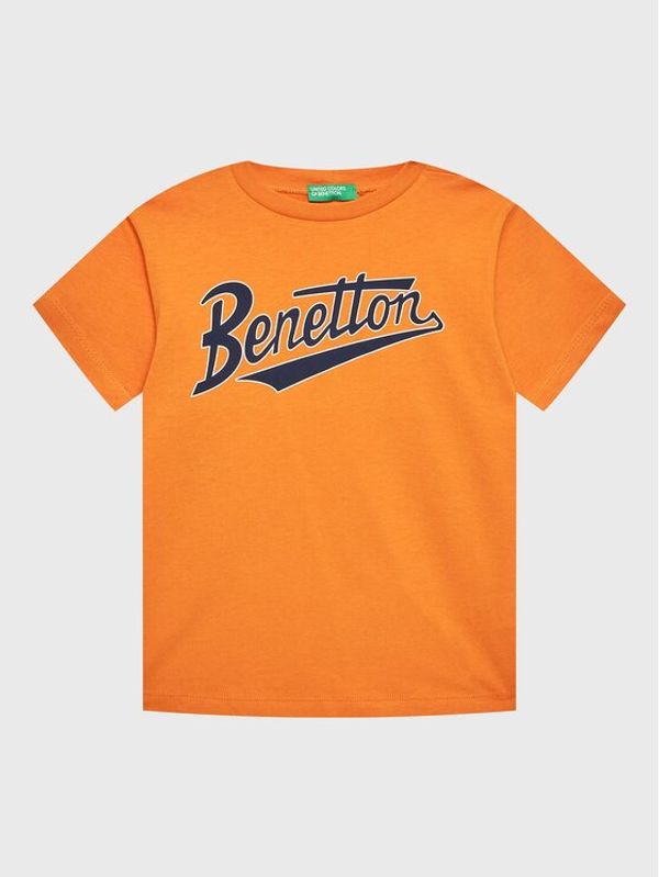 United Colors Of Benetton United Colors Of Benetton Тишърт 3I1XC10A1 Оранжев Regular Fit