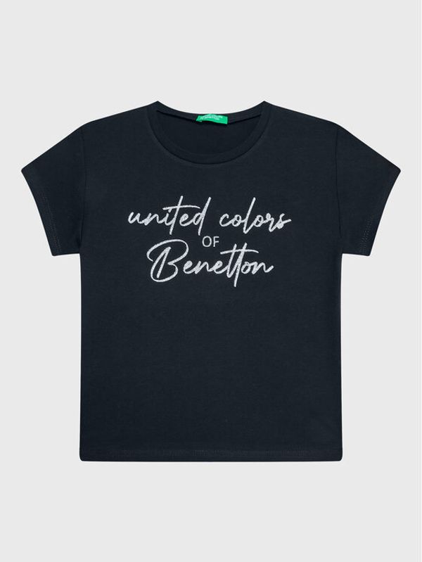 United Colors Of Benetton United Colors Of Benetton Тишърт 3I1XC10AJ Черен Regular Fit