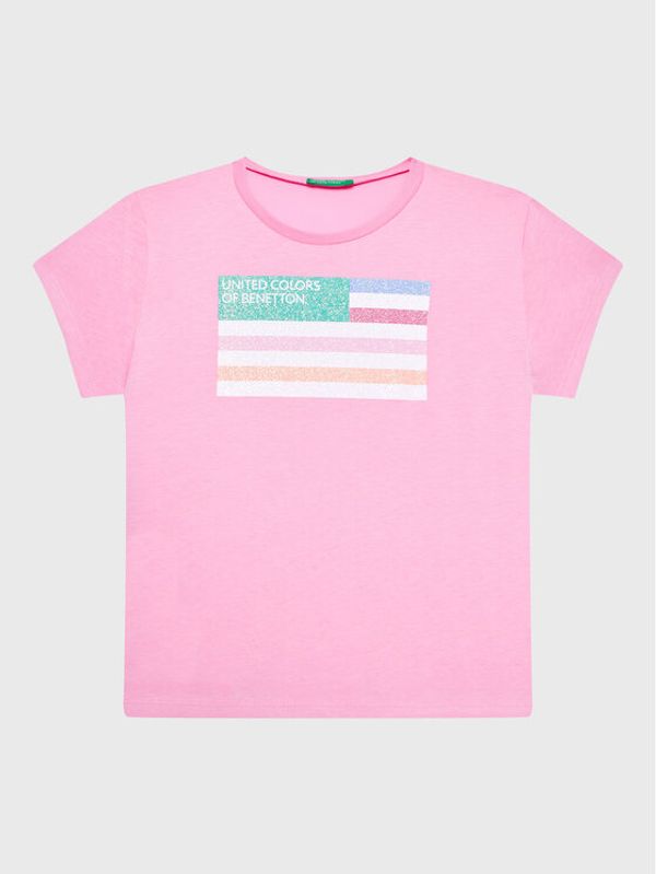 United Colors Of Benetton United Colors Of Benetton Тишърт 3I1XC10AJ Розов Regular Fit