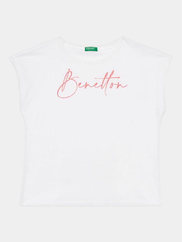 United Colors Of Benetton United Colors Of Benetton Тишърт 3I1XC10C0 Бял Regular Fit