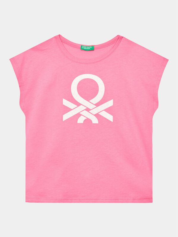 United Colors Of Benetton United Colors Of Benetton Тишърт 3I1XC10C0 Розов Regular Fit