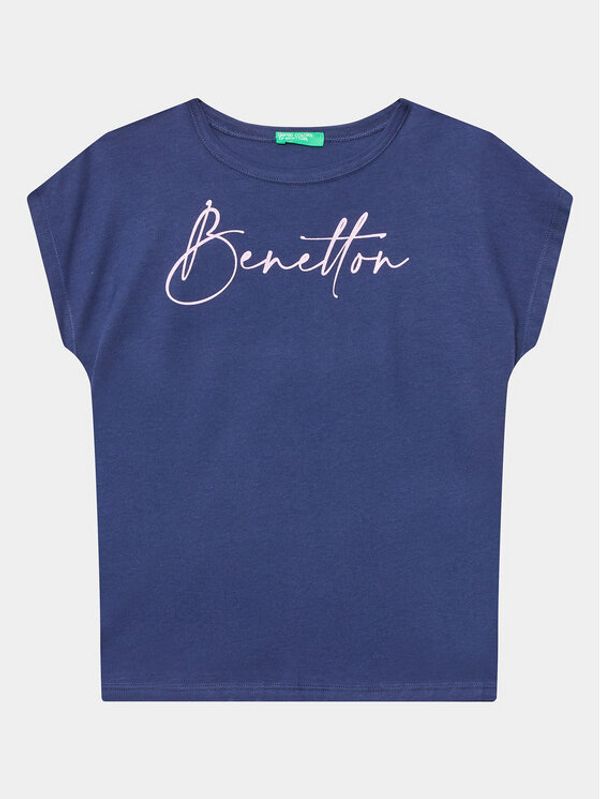 United Colors Of Benetton United Colors Of Benetton Тишърт 3I1XC10C0 Тъмносин Regular Fit