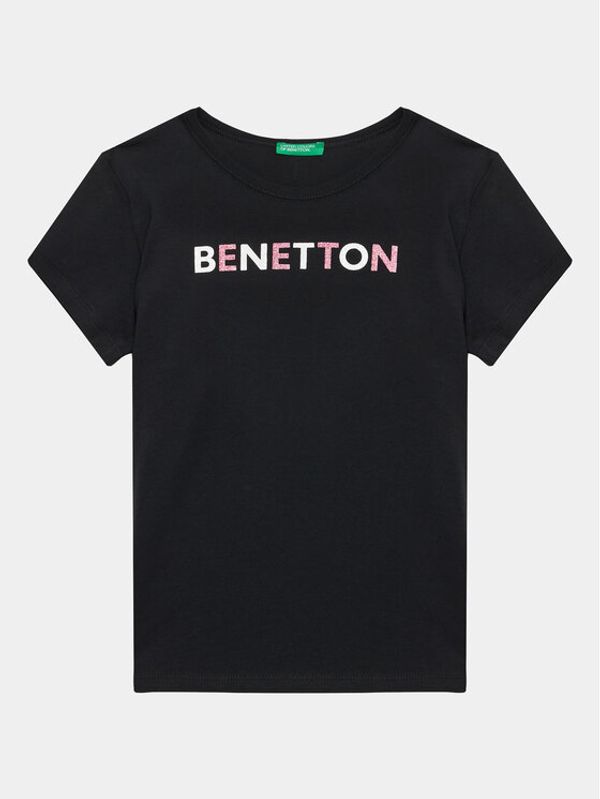 United Colors Of Benetton United Colors Of Benetton Тишърт 3I1XC10D1 Черен Regular Fit