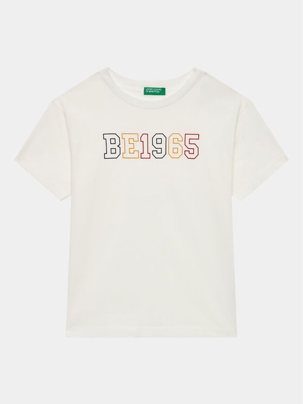 United Colors Of Benetton United Colors Of Benetton Тишърт 3I1XC10D6 Бял Regular Fit