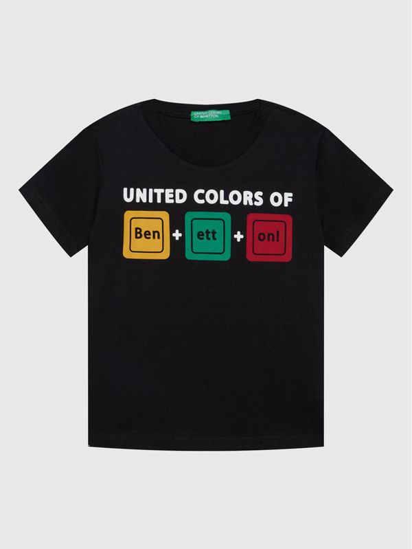 United Colors Of Benetton United Colors Of Benetton Тишърт 3I1XG100G Черен Regular Fit