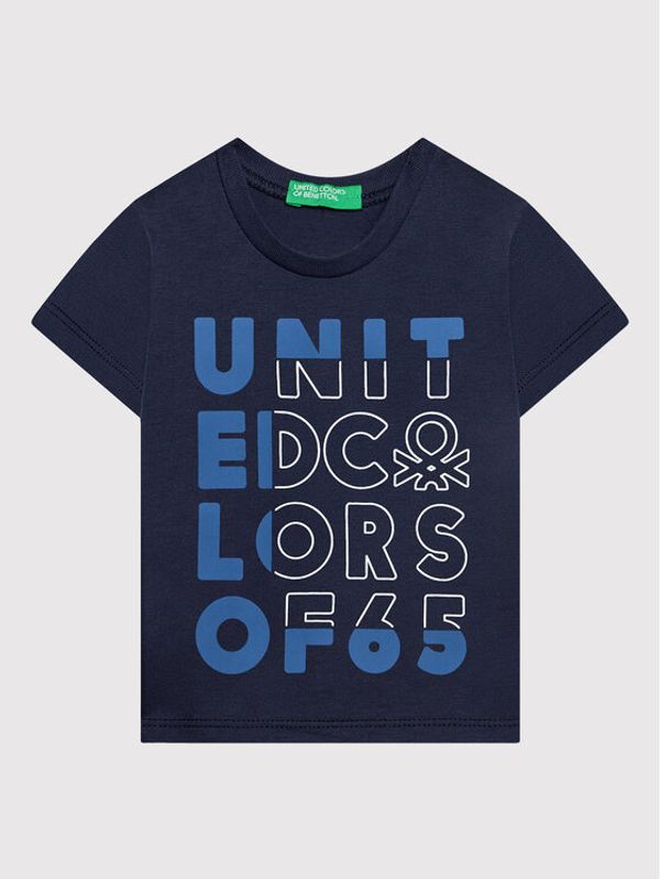 United Colors Of Benetton United Colors Of Benetton Тишърт 3I1XG100G Тъмносин Regular Fit