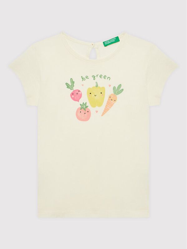 United Colors Of Benetton United Colors Of Benetton Тишърт 3I1XG101J Бежов Regular Fit