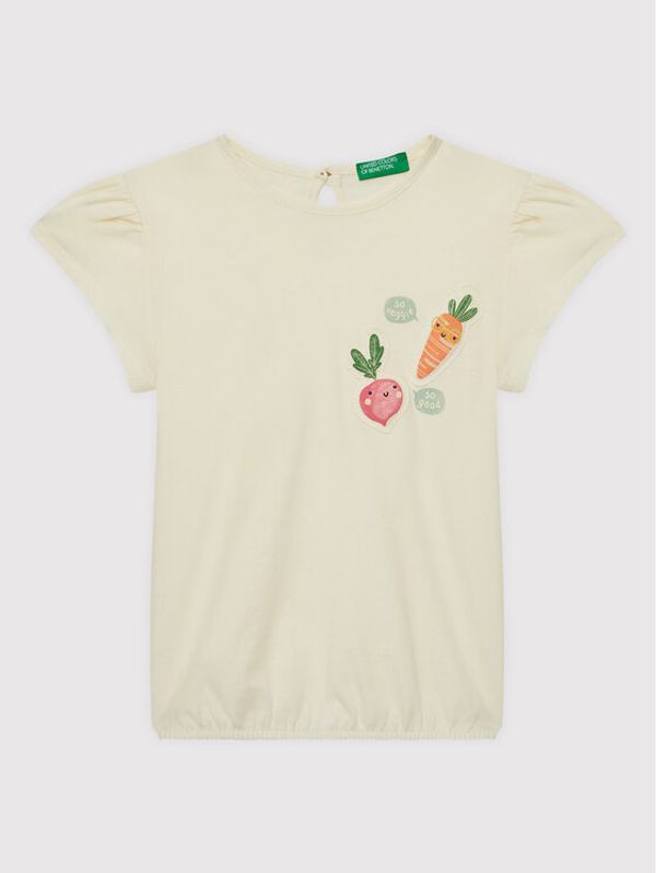 United Colors Of Benetton United Colors Of Benetton Тишърт 3I1XG101N Бежов Regular Fit