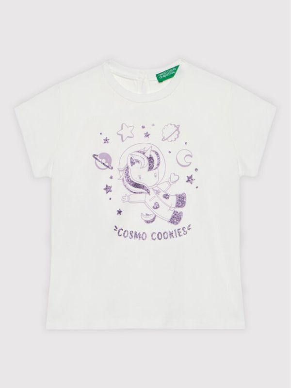 United Colors Of Benetton United Colors Of Benetton Тишърт 3I1XG101X Бял Regular Fit