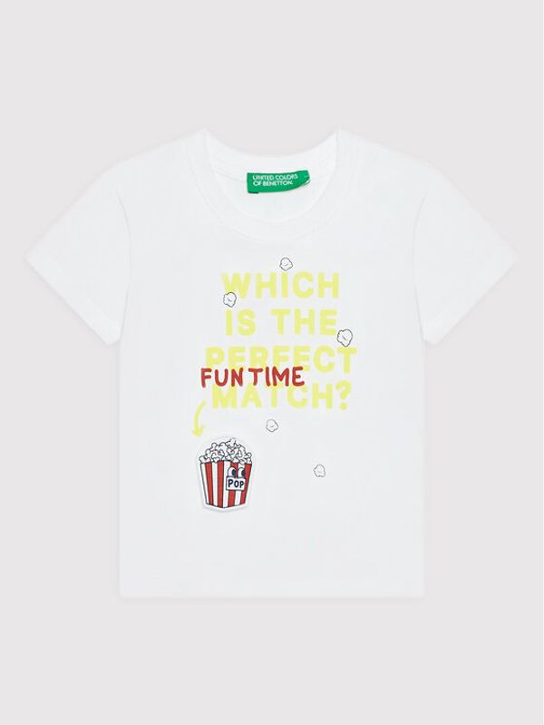 United Colors Of Benetton United Colors Of Benetton Тишърт 3I1XG103B Бял Regular Fit