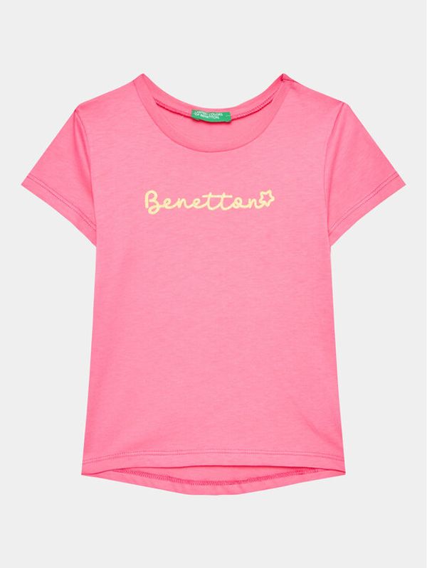 United Colors Of Benetton United Colors Of Benetton Тишърт 3I1XG1096 Розов Regular Fit